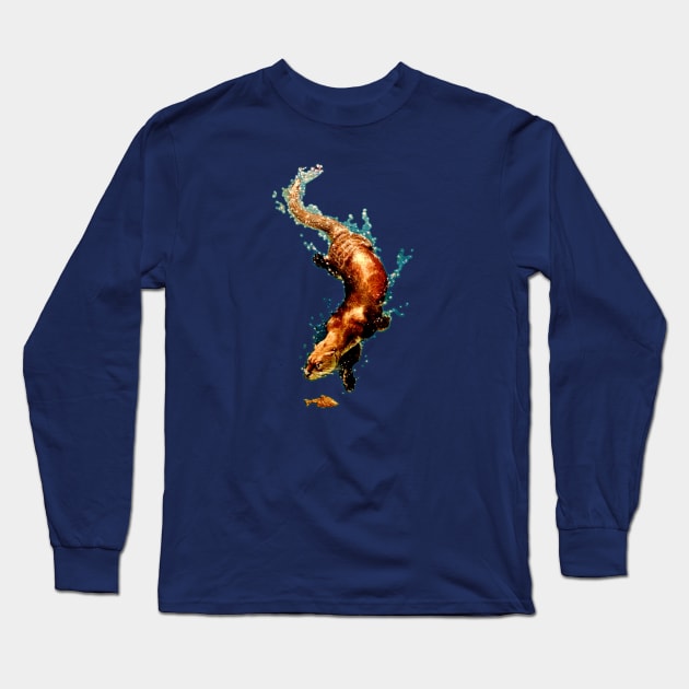 Otter Splash Long Sleeve T-Shirt by ThisIsNotAnImageOfLoss